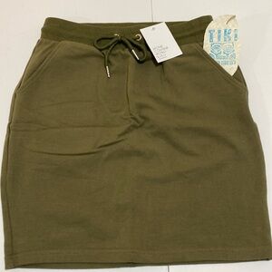Blanc De Blanc Cotton Spandex Drawstring Pocket Mini Skirt Small Homecoming HNL